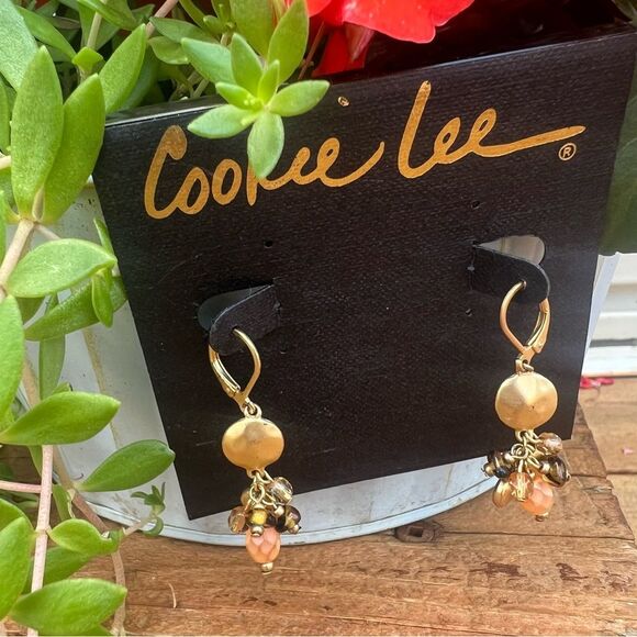 Cookie Lee Matte Gold Tone Beaded Boho Earrings - Picture 2 of 10